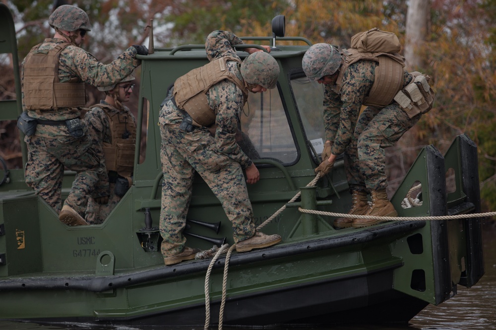 8th Engineer Support Battalion builds an improved ribbon bridge to support 2nd MarDiv