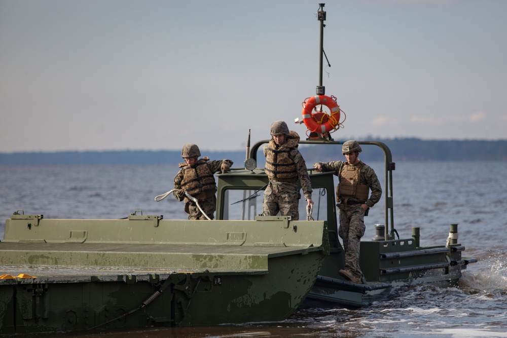 8th Engineer Support Battalion builds an improved ribbon bridge to support 2nd MarDiv