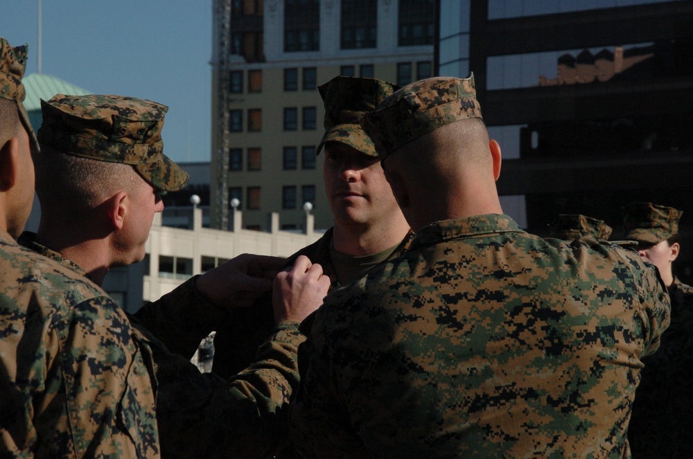 Naval Museum hosts a promotion ceremony for Marine Air Control Squadron 24