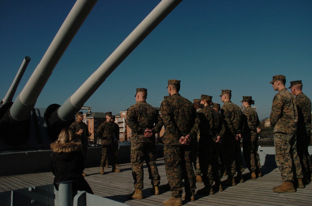 Naval Museum hosts a promotion ceremony for Marine Air Control Squadron 24