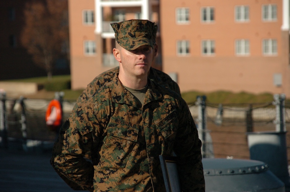 Naval Museum hosts a promotion ceremony for Marine Air Control Squadron 24