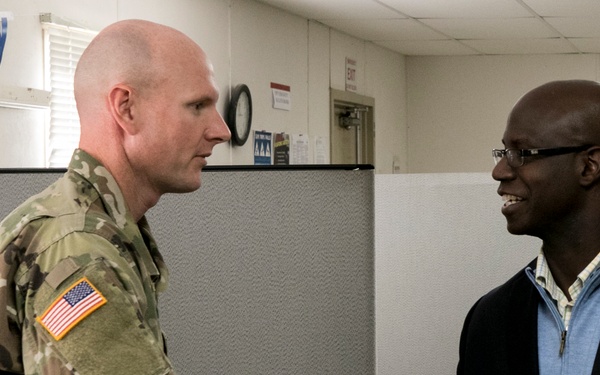 Hon. Carlos Hopkins visits troops.