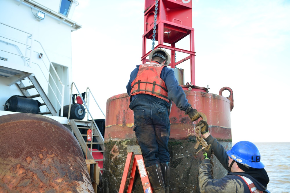 Coast Guard Cutter James Rankin conducts seasonal buoy exchanges