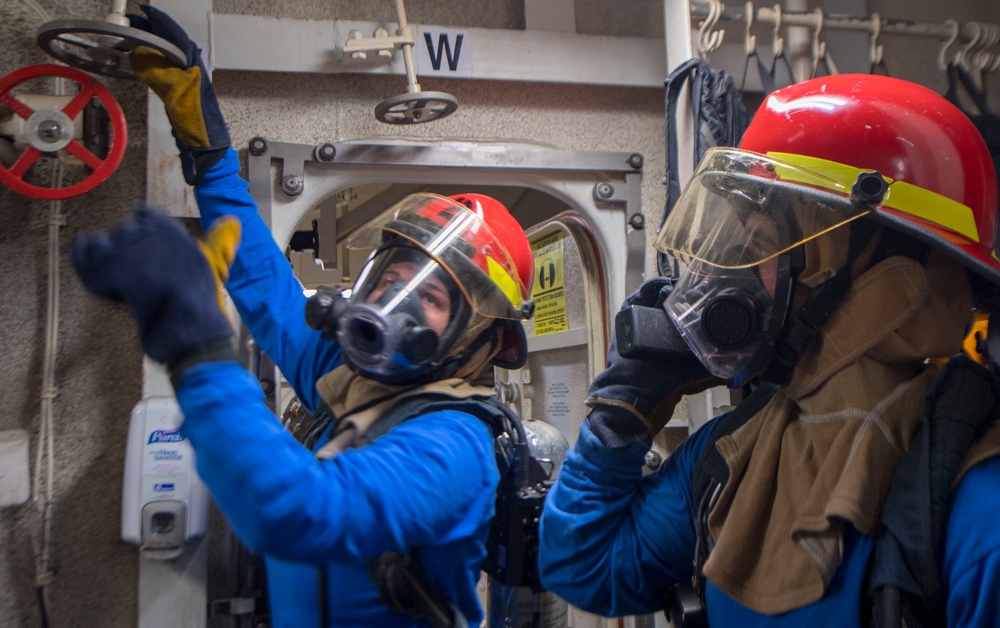 USS McCampbell Damage Control Training