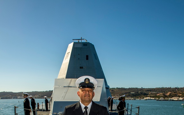 Sailors Man the Rails of USS Michael Monsoor