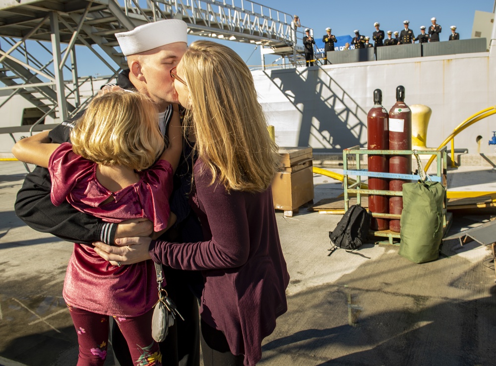Sailor Kisses Wife Upon Return Home
