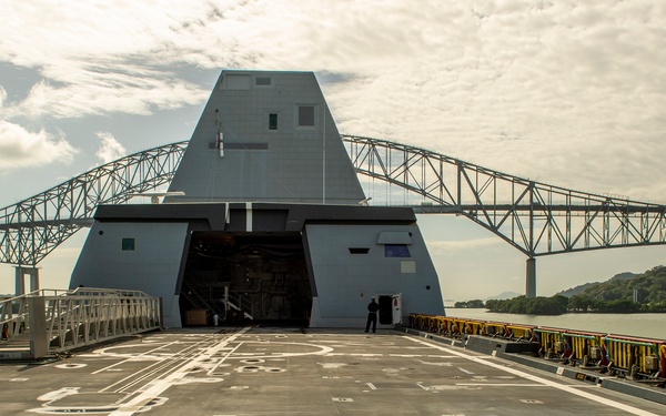 USS Michael Monsoor Approaches Bridge of the Americas