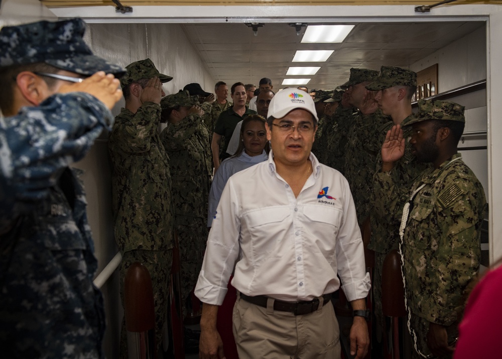 President Juan Orlando Hernandez of Honduras Visits the USNS Comfort in Trujillo, Honduras