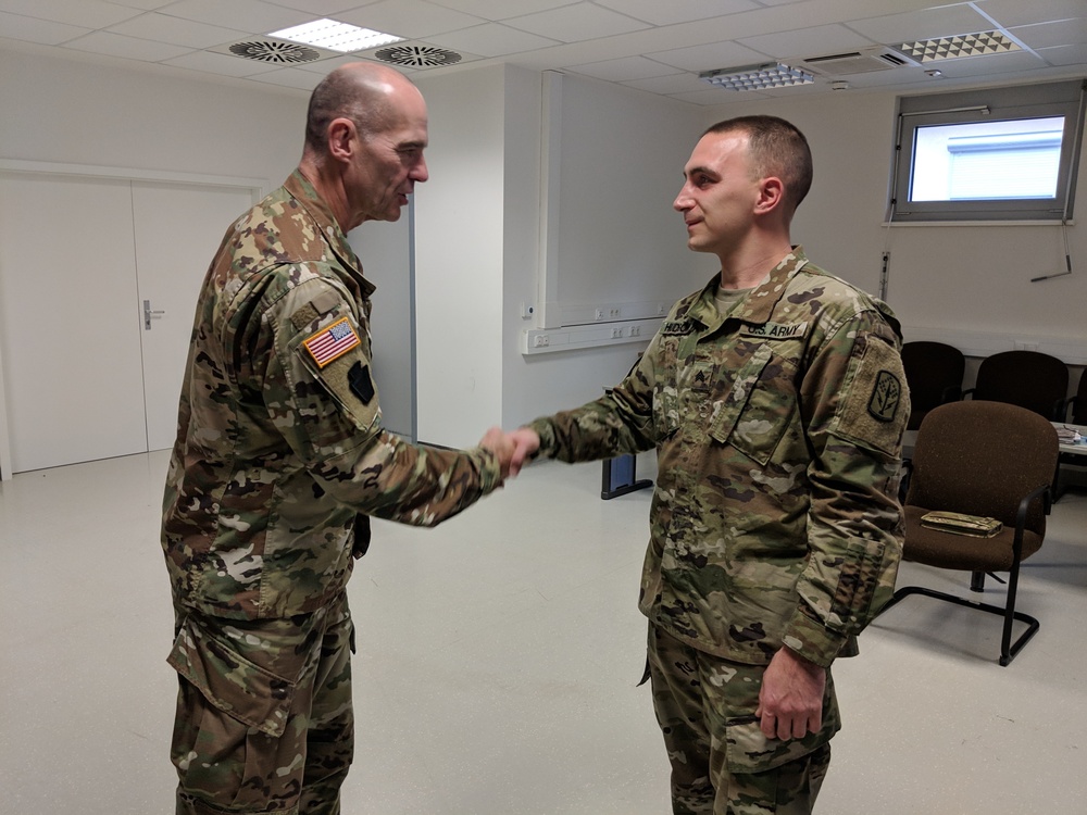 U.S. Army Maj. Gen. John Gronski visits 174th Air Defense Artillery Brigade