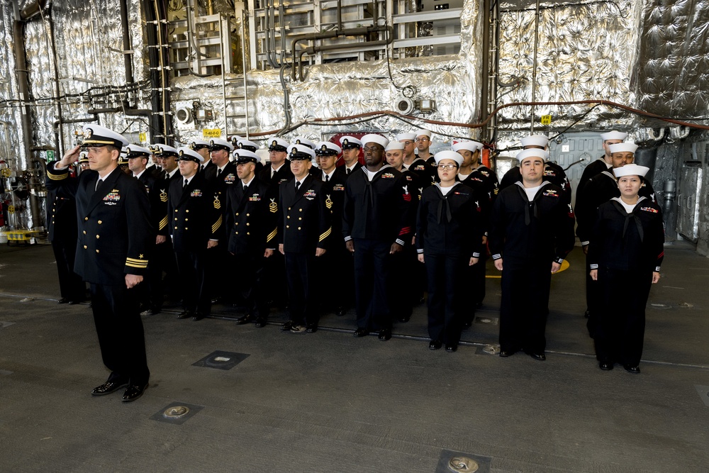 USS Omaha (LCS 12) Blue Crew change of command ceremony