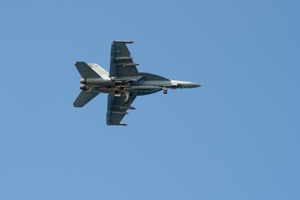 The aircraft carrier USS John C. Stennis (CVN 74) conducts flight operations