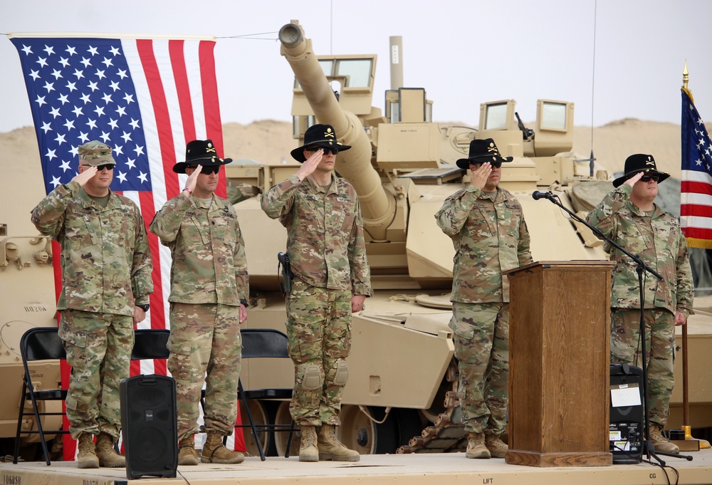 1-98 CAV Conducts Change of Command Ceremony in Kuwait