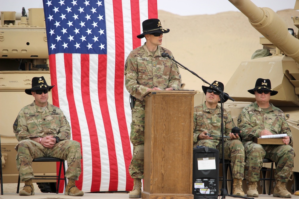 1-98 CAV Conducts Change of Command Ceremony in Kuwait