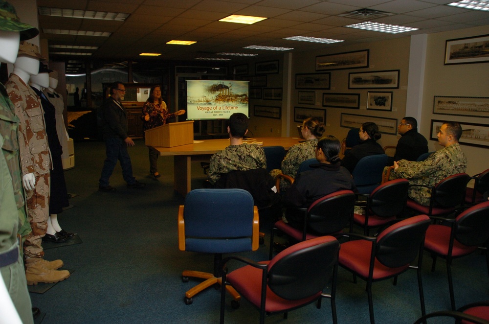 Historical presentation at museum annex building