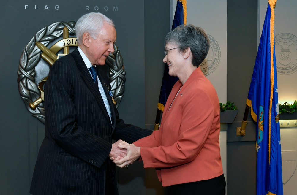 Secretary of the Air Force Heather Wilson, Senator Orrin Hatch, Distinguished Public Service Award