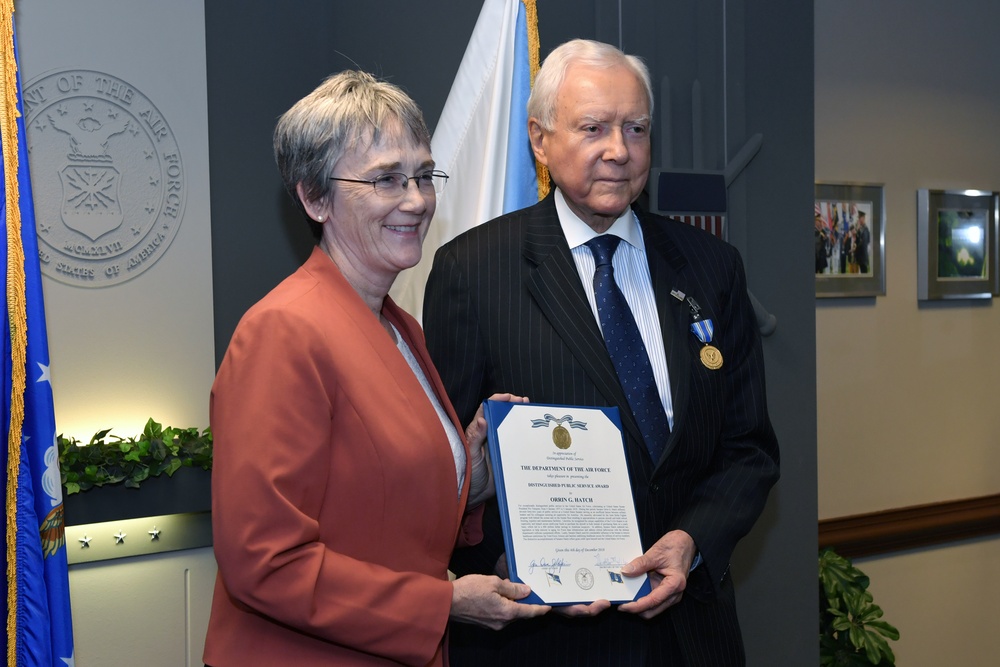 Secretary of the Air Force Heather Wilson, Senator Orrin Hatch, Distinguished Public Service Award