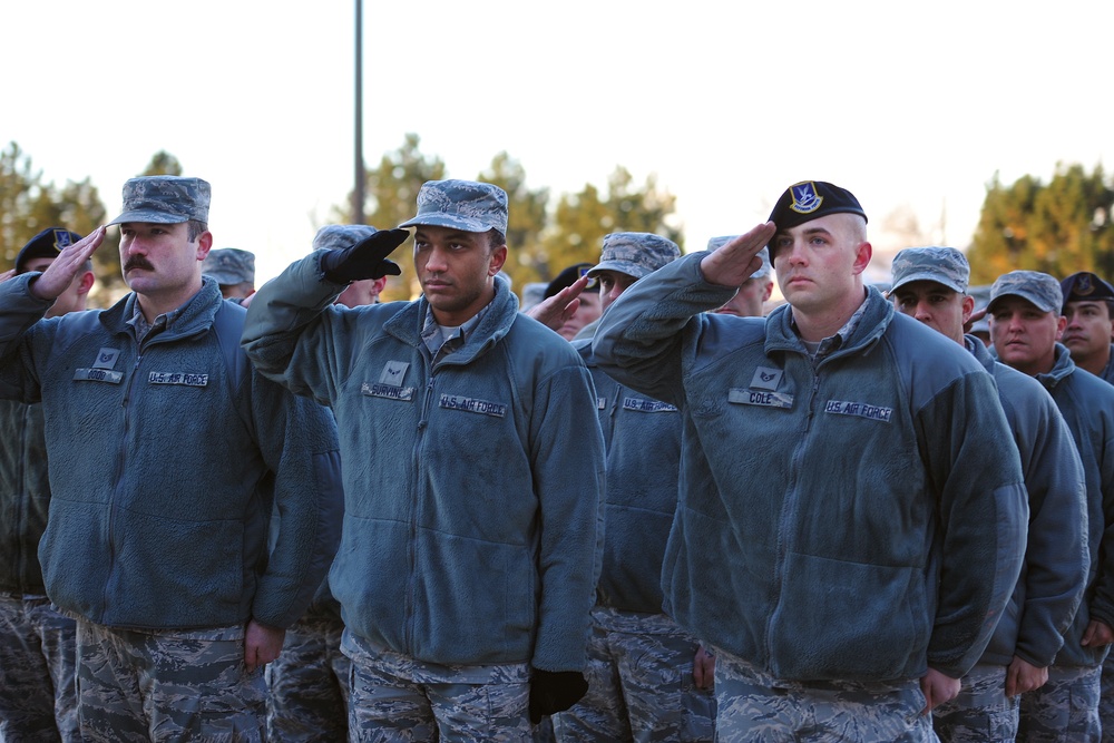 Schriever holds reveille to honor 77th anniversary of Pearl Harbor