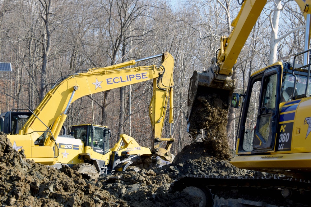 Ongoing construction at Buffalo District's Harpersfield Dam project