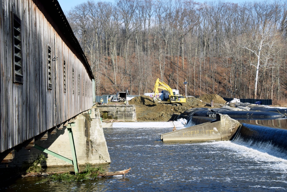 Ongoing construction at Buffalo District's Harpersfield Dam project