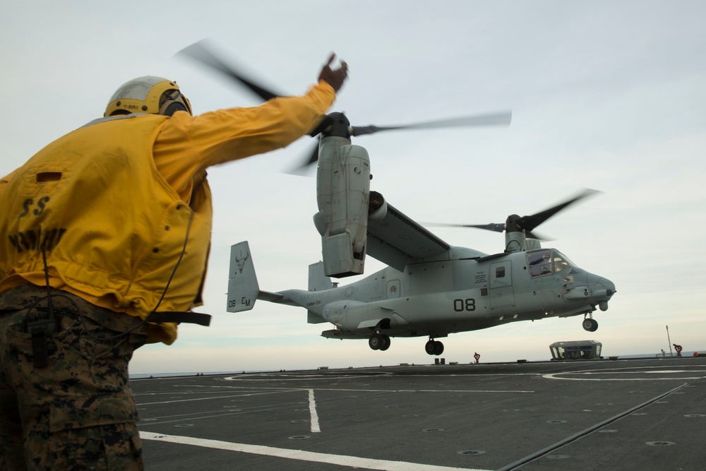 VMM-261 expands the MV-22 ship to shore transporting capabilities.