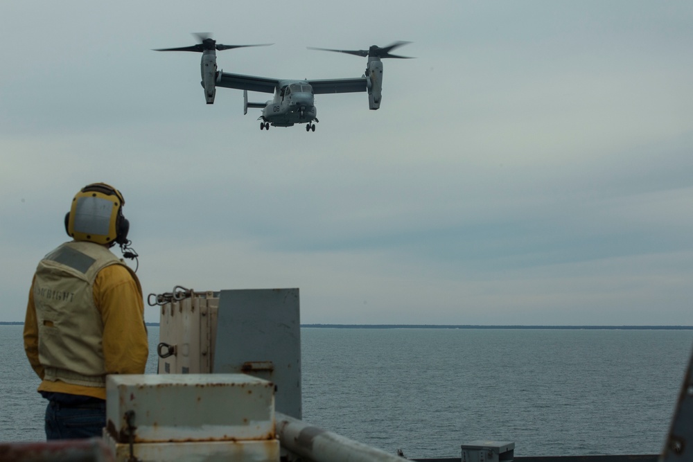 VMM-261 expands the MV-22 ship to shore transporting capabilities.