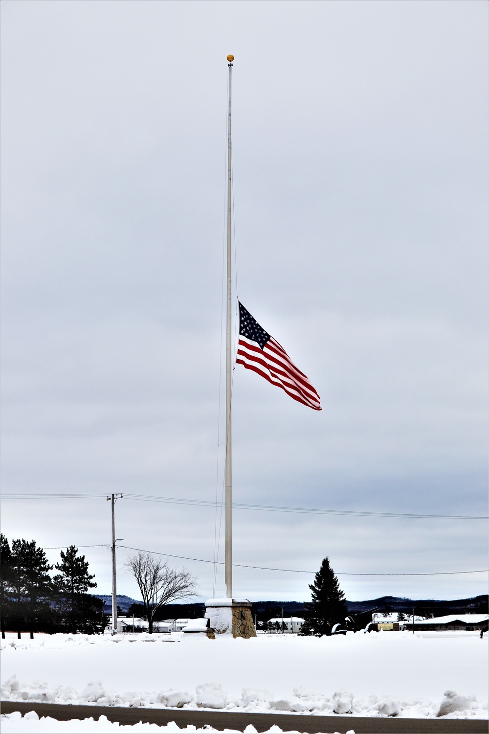 Flag at half-staff to honor former President George H. W. Bush at Fort McCoy