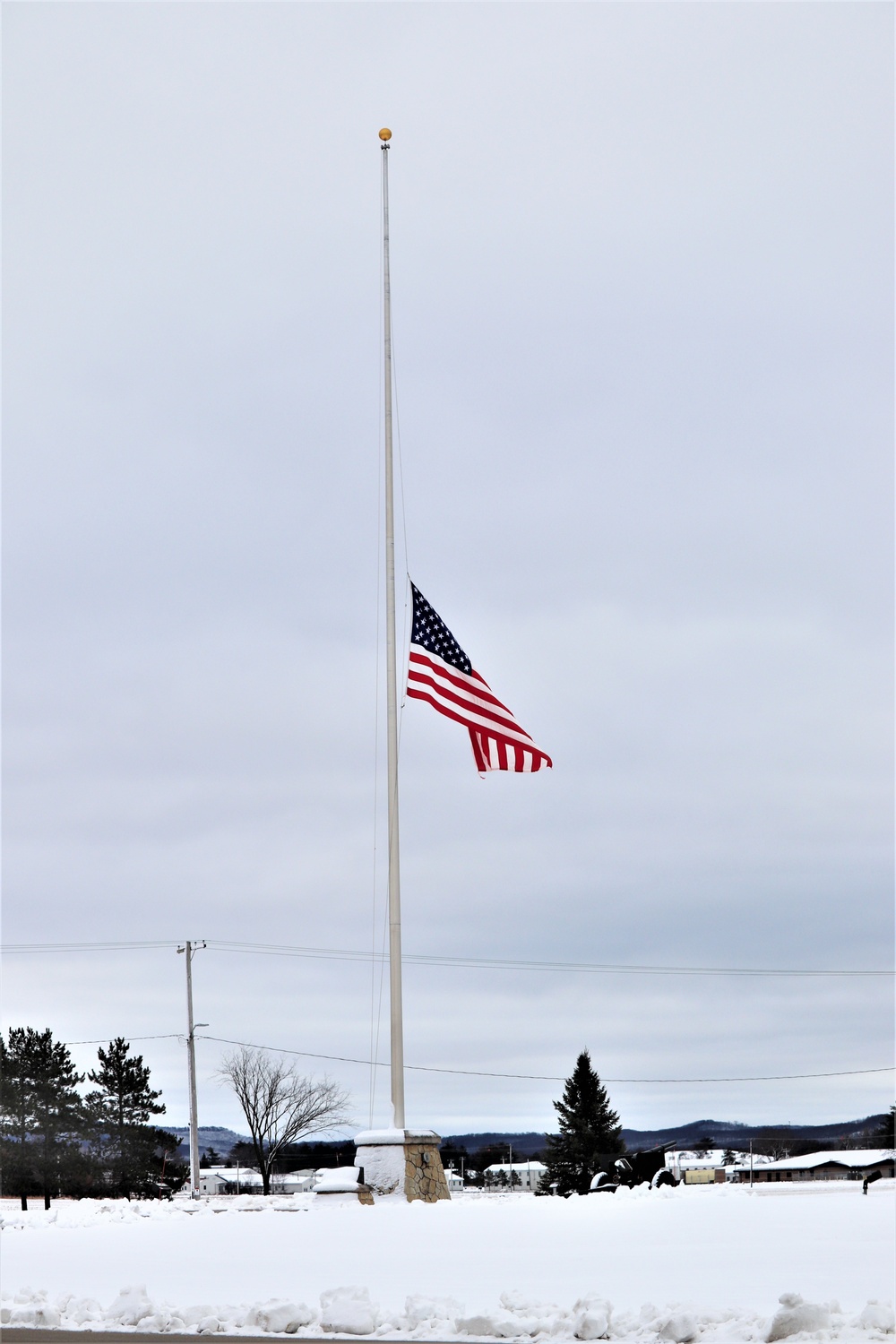 Flag at half-staff to honor former President George H. W. Bush at Fort McCoy