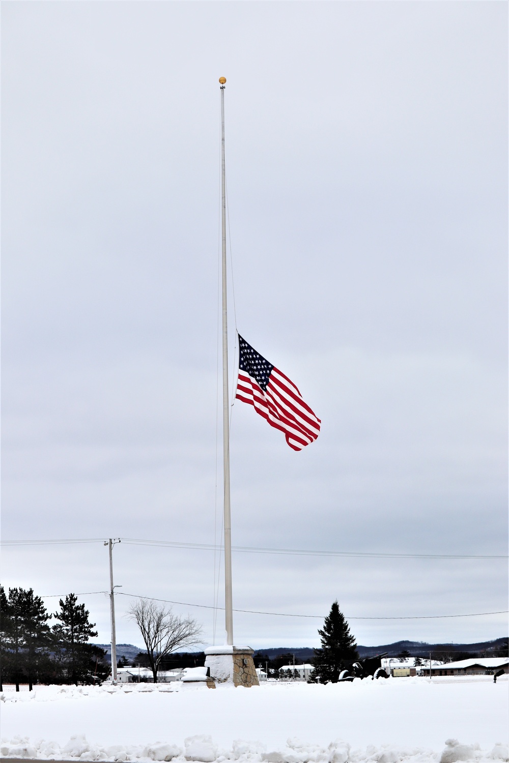 Flag at half-staff to honor former President George H. W. Bush at Fort McCoy
