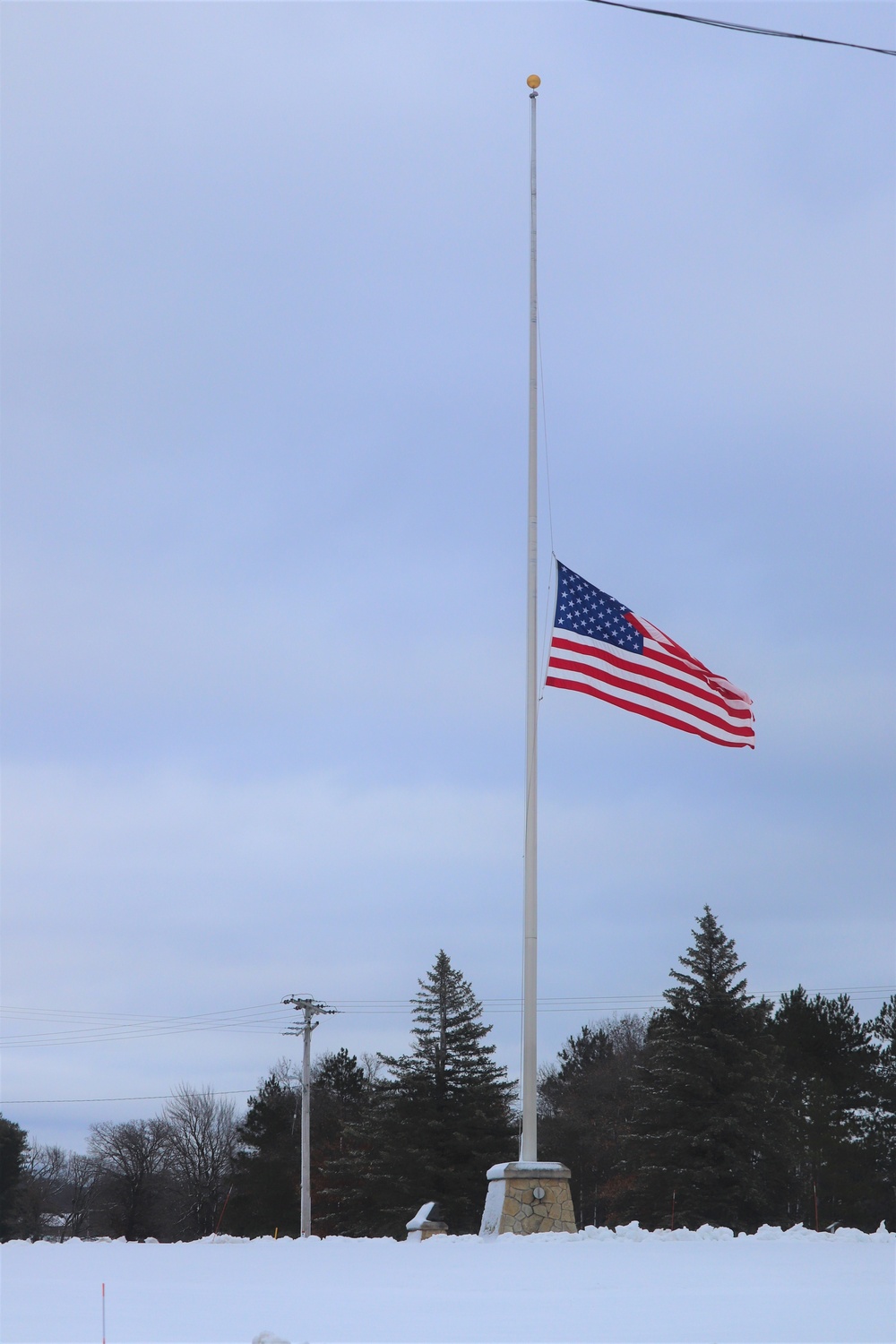 Flag at half-staff to honor former President George H. W. Bush at Fort McCoy