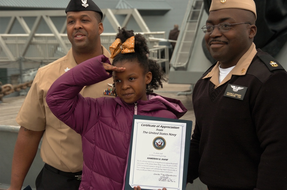 Afternoon re-enlistment aboard the USS Wisconsin (BB 64)