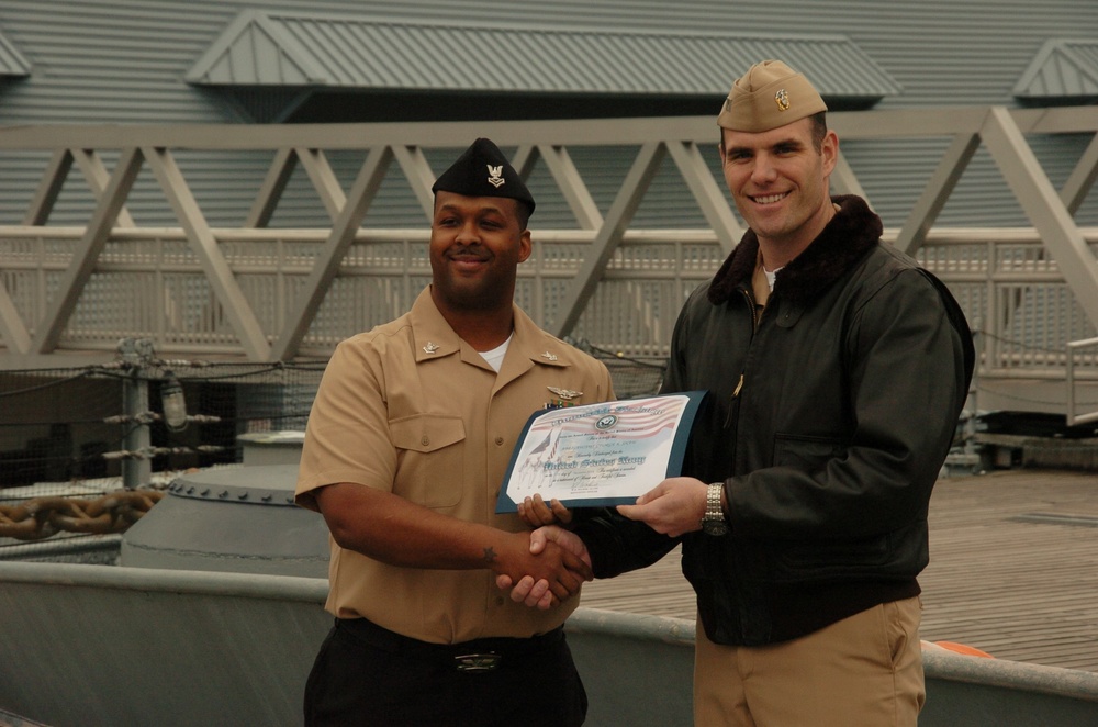 Re-enlistment aboard the USS Wisconsin (BB 64)