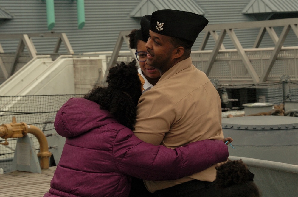 Re-enlistment aboard the USS Wisconsin (BB 64)