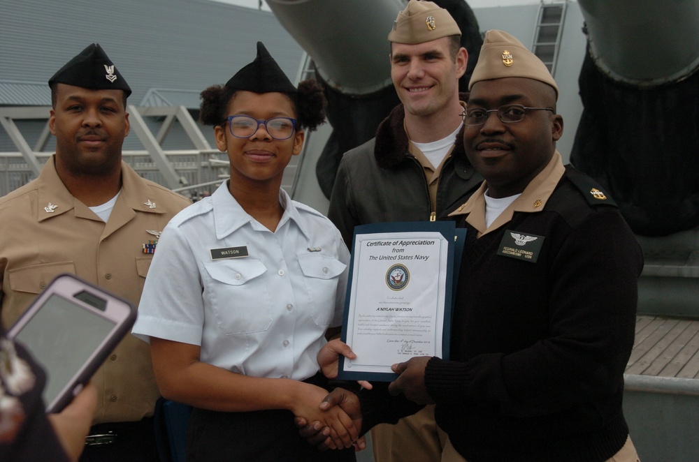 Re-enlistment aboard the USS Wisconsin (BB 64)