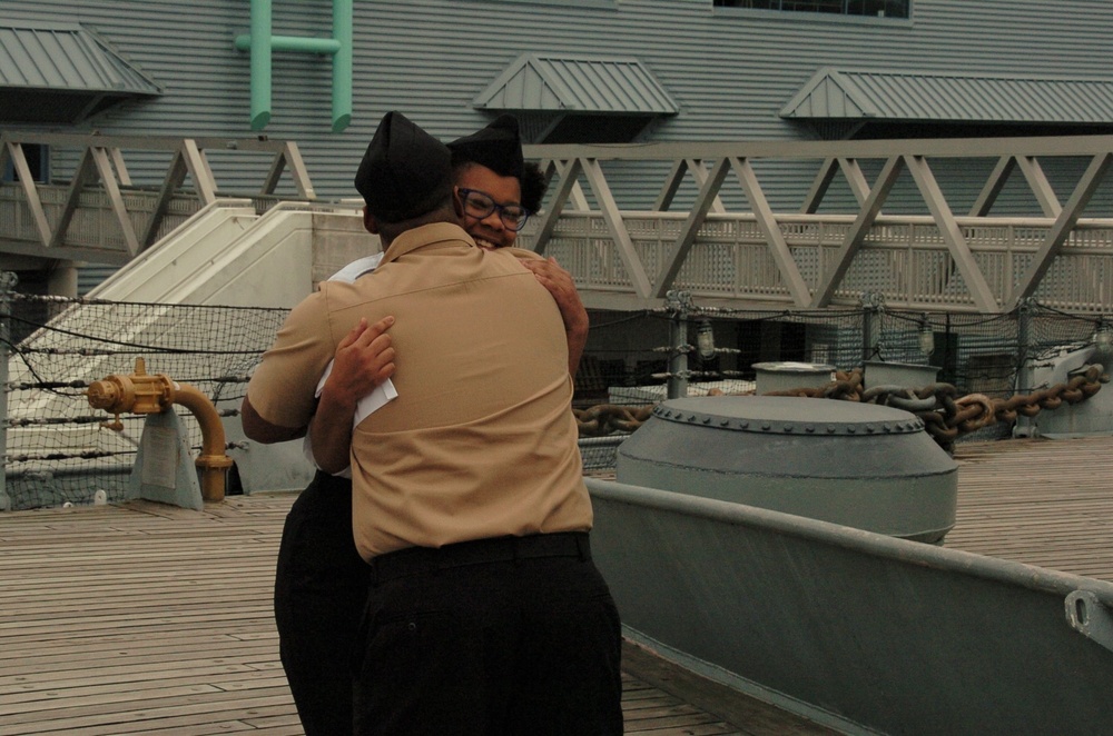 Afternoon re-enlistment aboard the USS Wisconsin (BB 64)