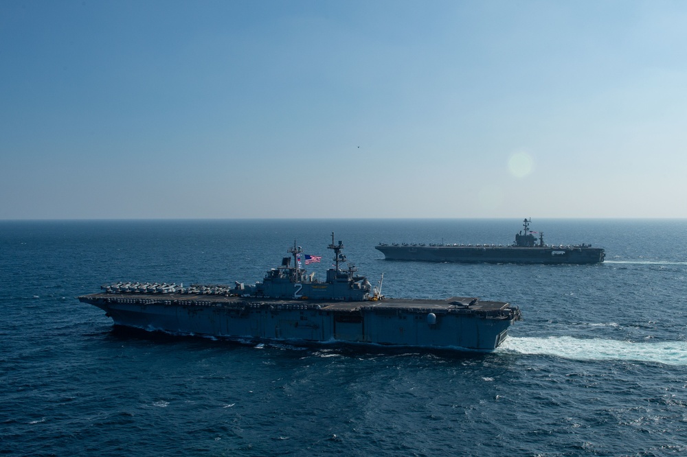 The John C. Stennis Strike Group, the Essex Amphibious Readiness Group and the 13th Marine Expeditionary Unit conduct integrated operations