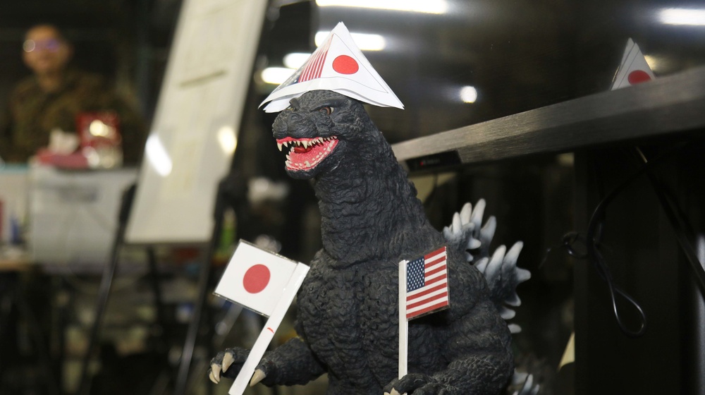 Godzilla statue plays a role in Yama Sakura