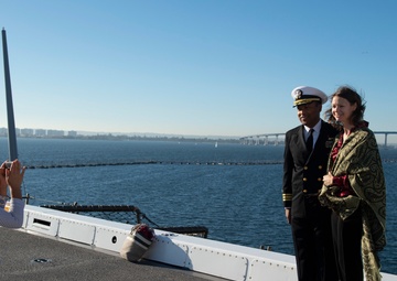 Pose for a Photo Aboard USS New Orleans