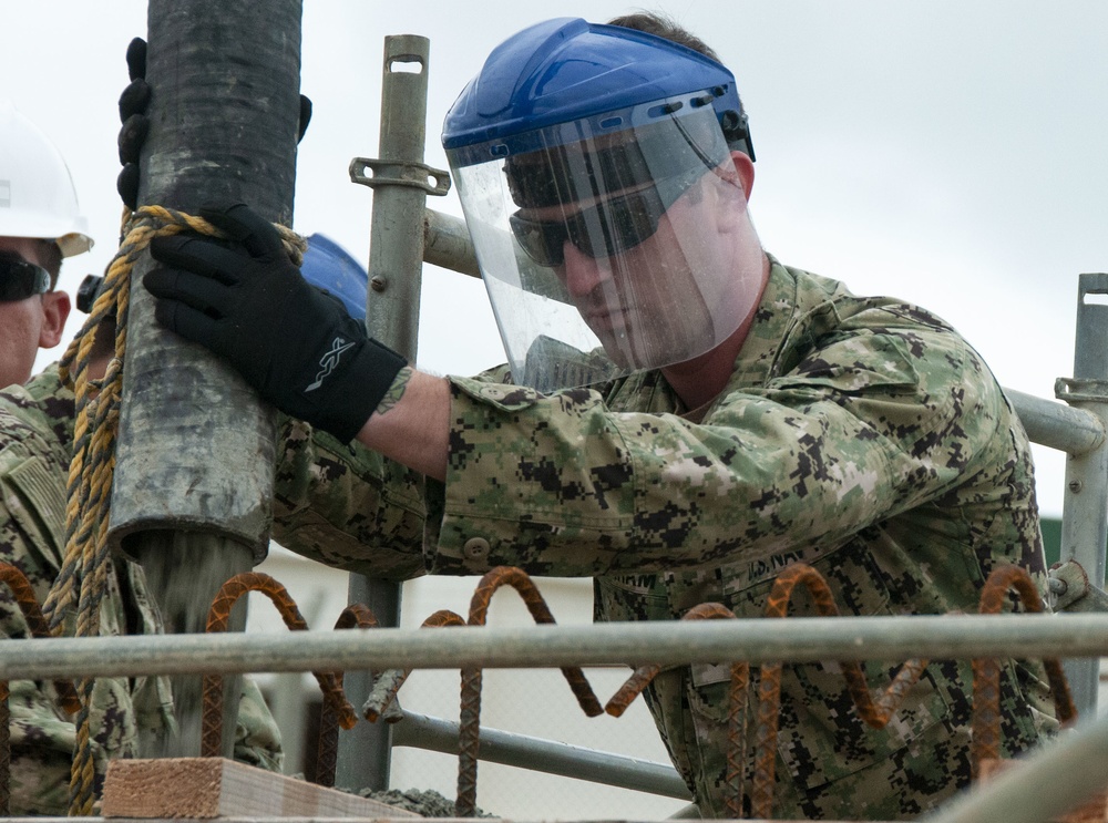 NMCB-3 Seabees Pour Concrete