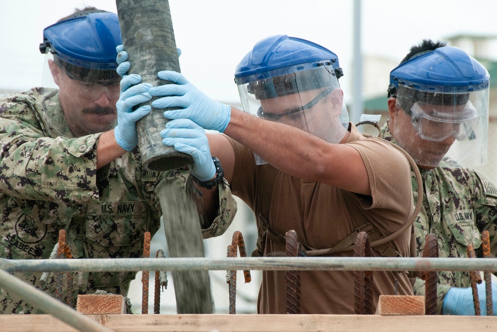 NMCB-3 Seabees Pour Concrete