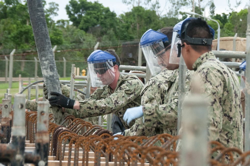 NMCB-3 Seabees Pour Concrete