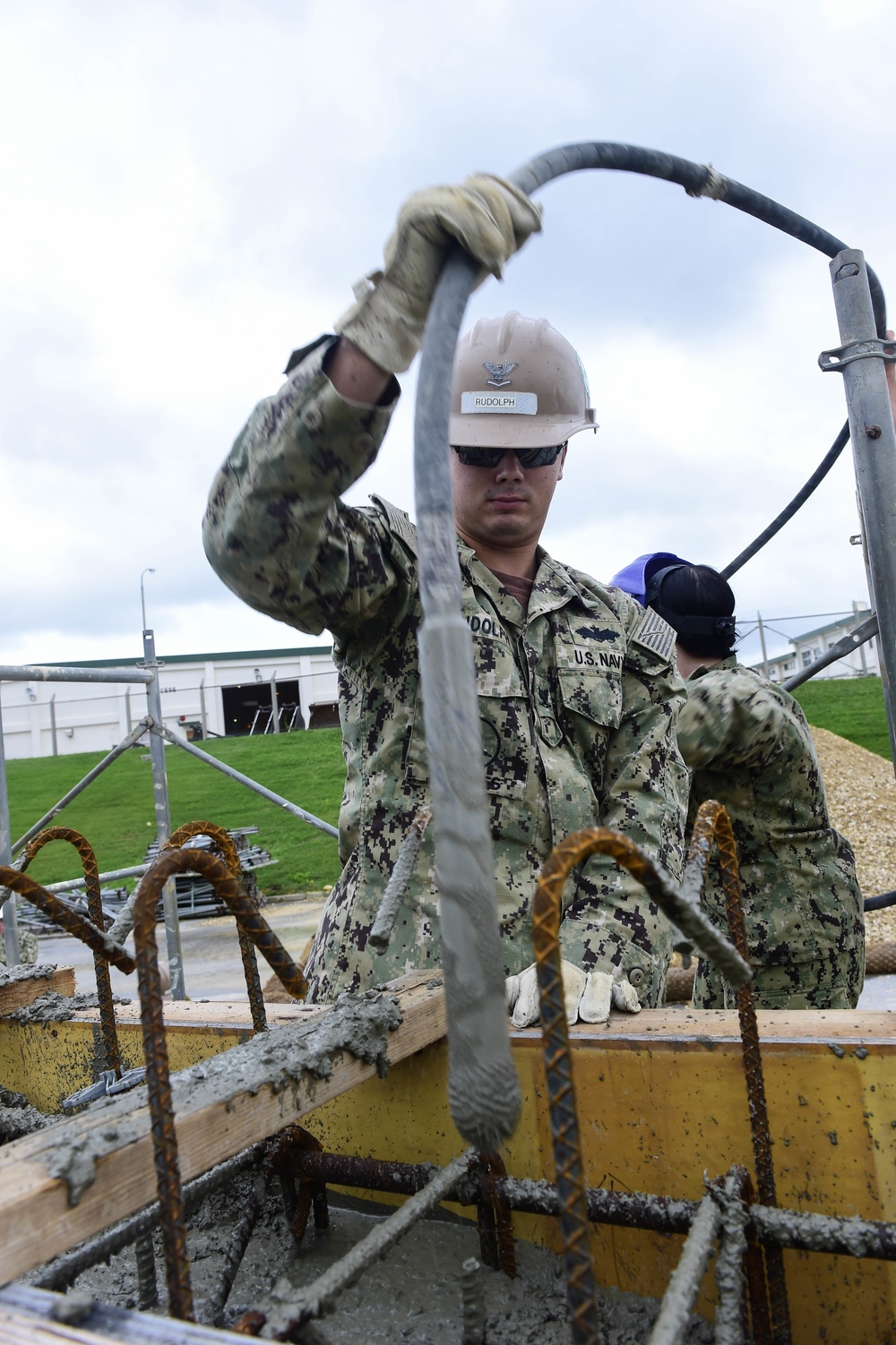 NMCB-3 Seabees Pour Concrete