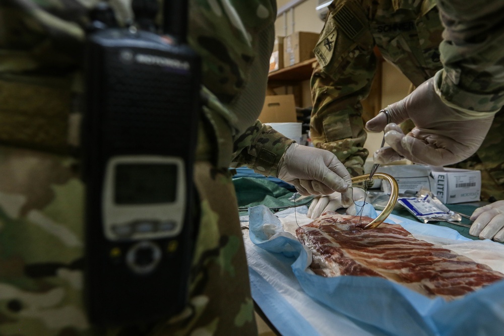 Minnesota Army National Guardsmen conduct chest tube training