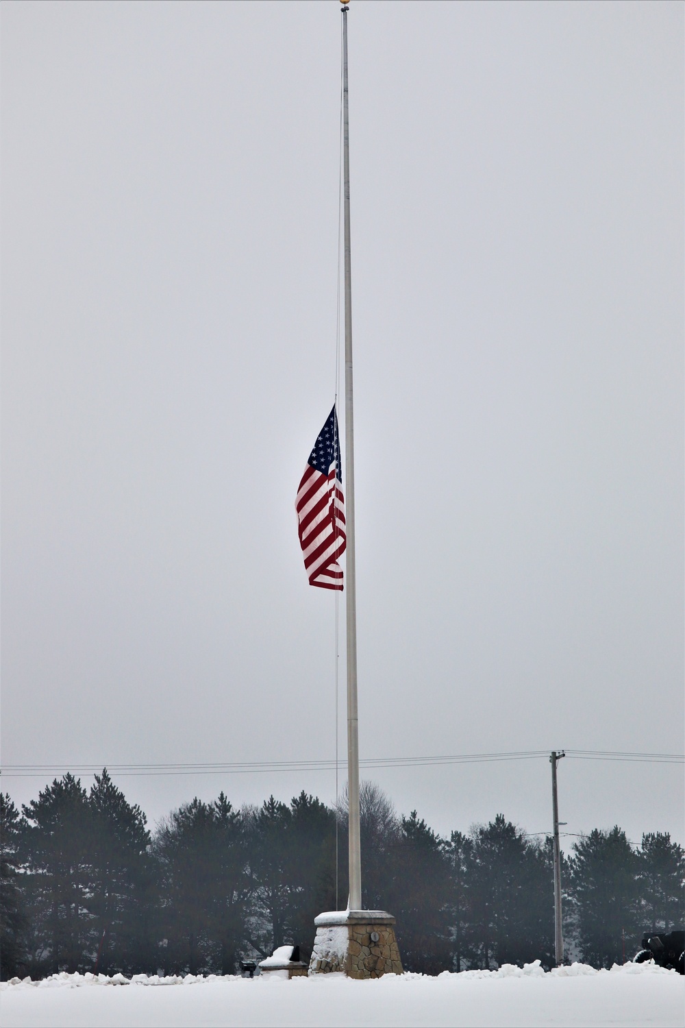 Flag at half-staff to honor former President George H. W. Bush at Fort McCoy