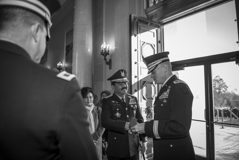 Air Chief Mashal Hadi Tjahjanto, Commander-in-Chief, Indonesian Armed Forces, Participates in an Armed Forces Full Honors Wreath-Laying Ceremony at the Tomb of the Unknown Soldier