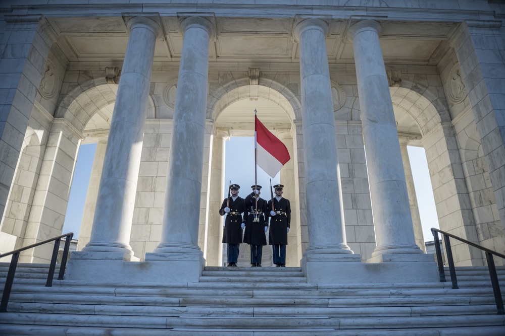 Air Chief Mashal Hadi Tjahjanto, Commander-in-Chief, Indonesian Armed Forces, Participates in an Armed Forces Full Honors Wreath-Laying Ceremony at the Tomb of the Unknown Soldier