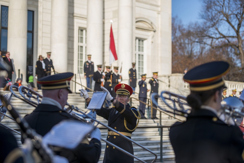 Air Chief Mashal Hadi Tjahjanto, Commander-in-Chief, Indonesian Armed Forces, Participates in an Armed Forces Full Honors Wreath-Laying Ceremony at the Tomb of the Unknown Soldier