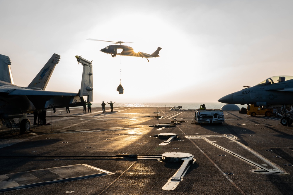 MH-60S Sea Hawk conducts replenishment-at-sea