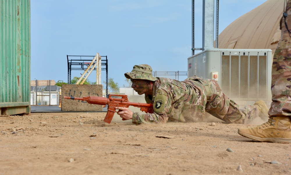 East Africa Response Force train for Expert Infantryman Badge while deployed