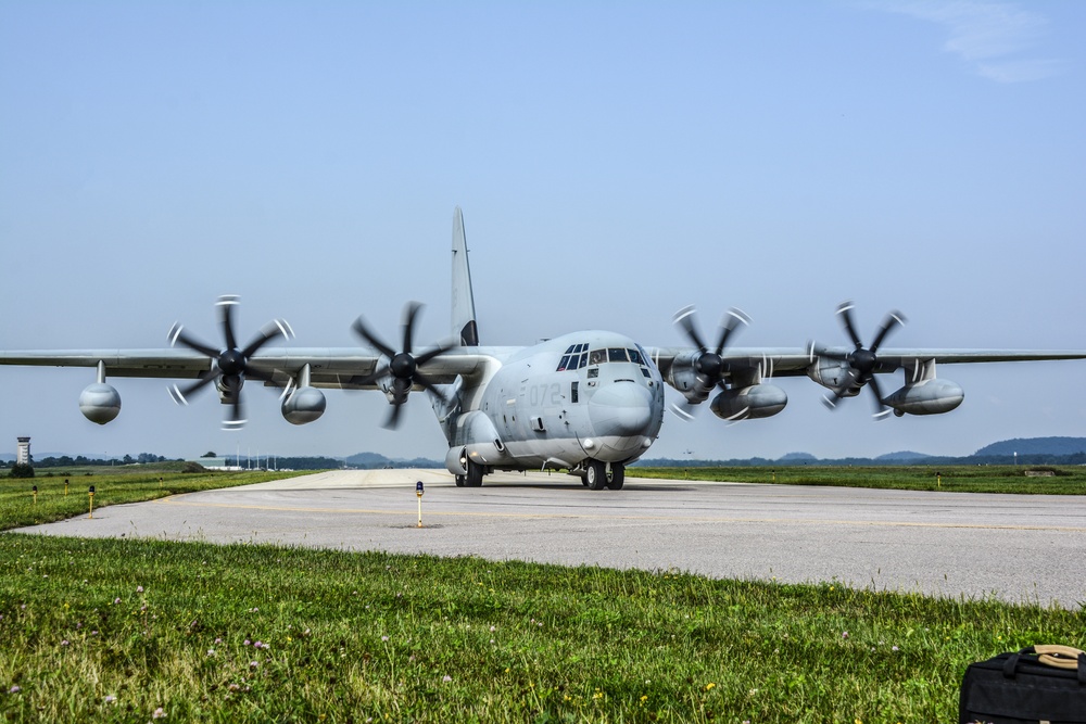 C-130 Hercules taxis to the runway