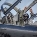 T-38 Talon pilot raises his hands